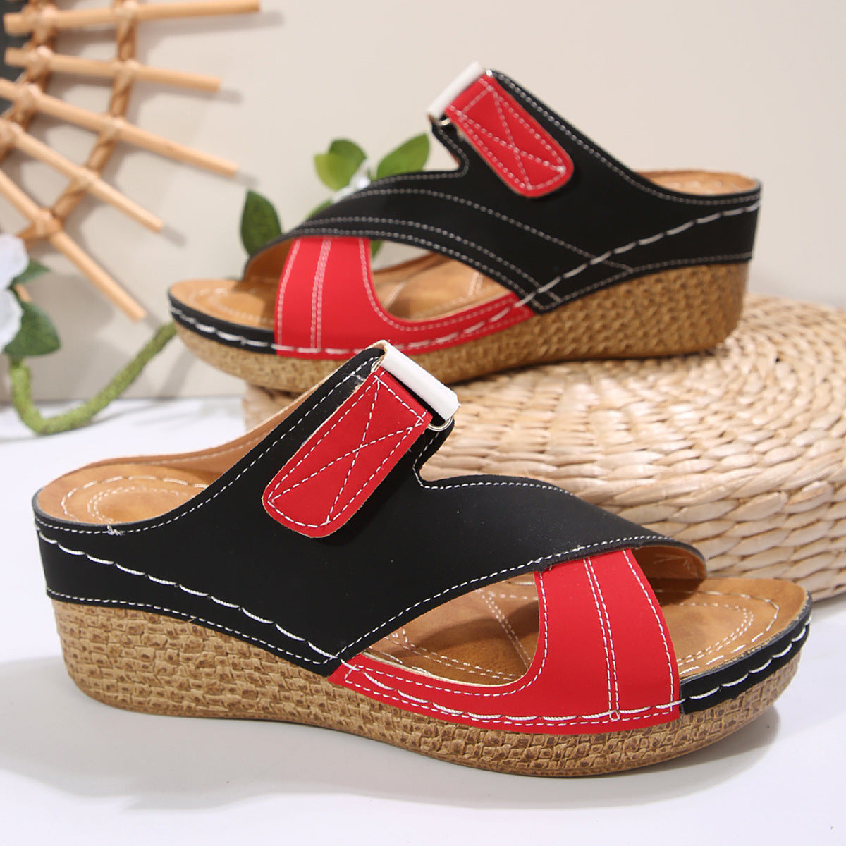Wedge Velcro Multicolor Shoes