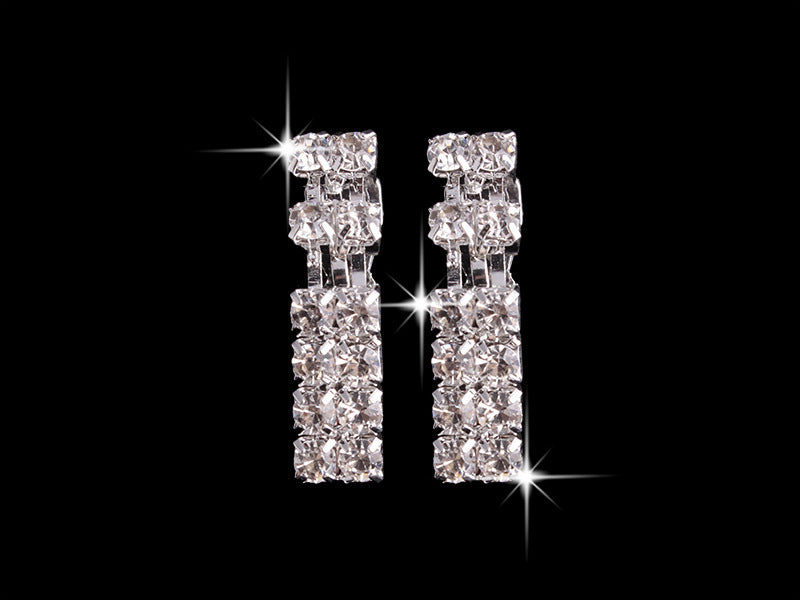 Rhinestones Necklace Set With Earrings Ring And Bracelet Fashion