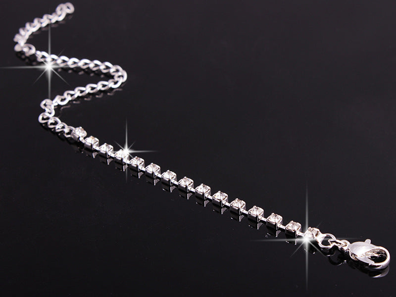 Rhinestones Necklace Set With Earrings Ring And Bracelet Fashion