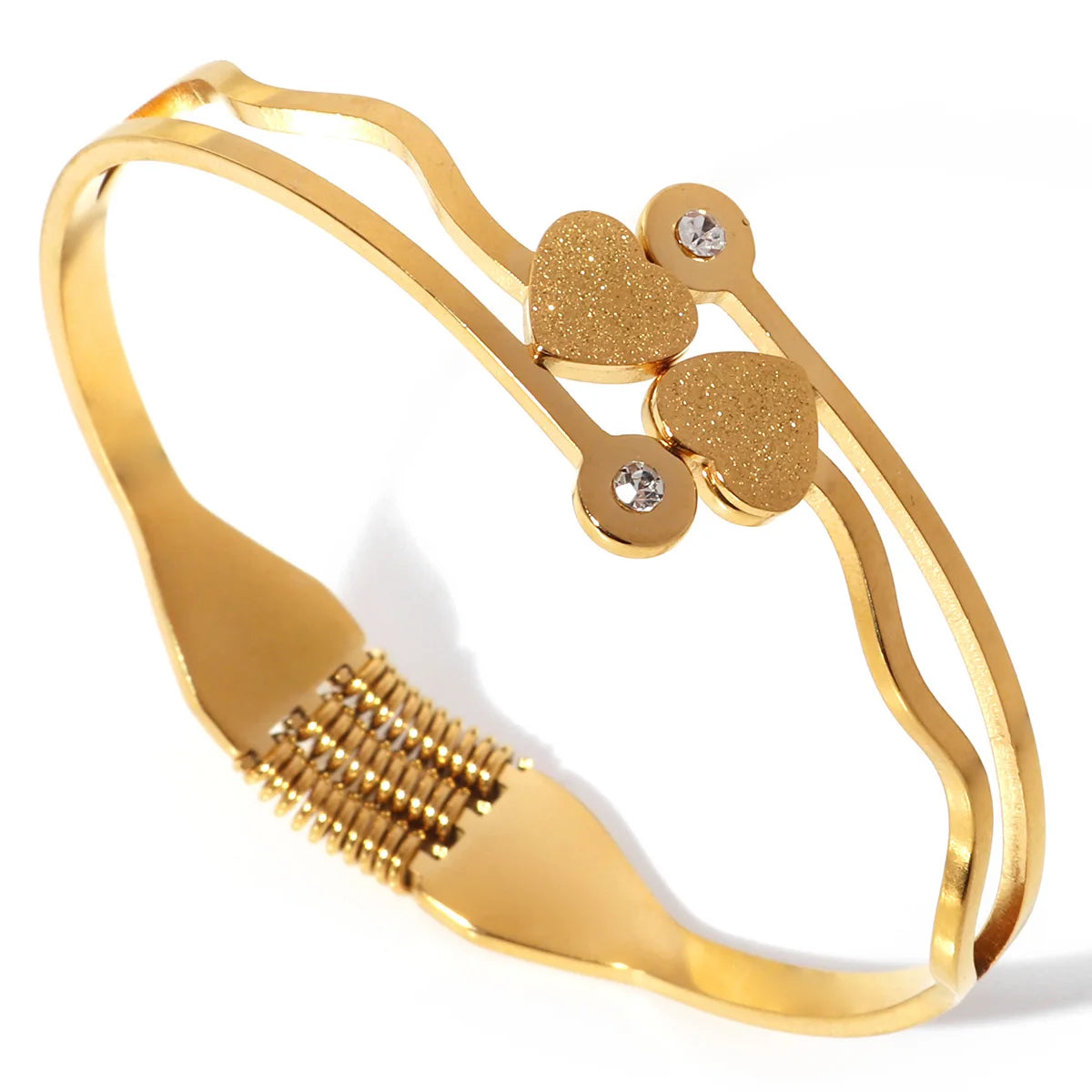 Kupfer mit Zirkonium Öffnung weiblich einfach trendiges Armband Damen Edelstahl Schmuck Luxus