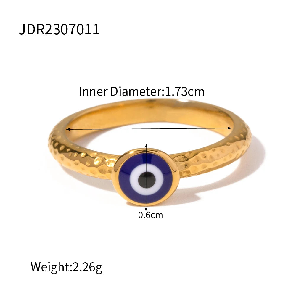 Stainless Steel 18K Gold Plated Devil's Eye Opening Rings