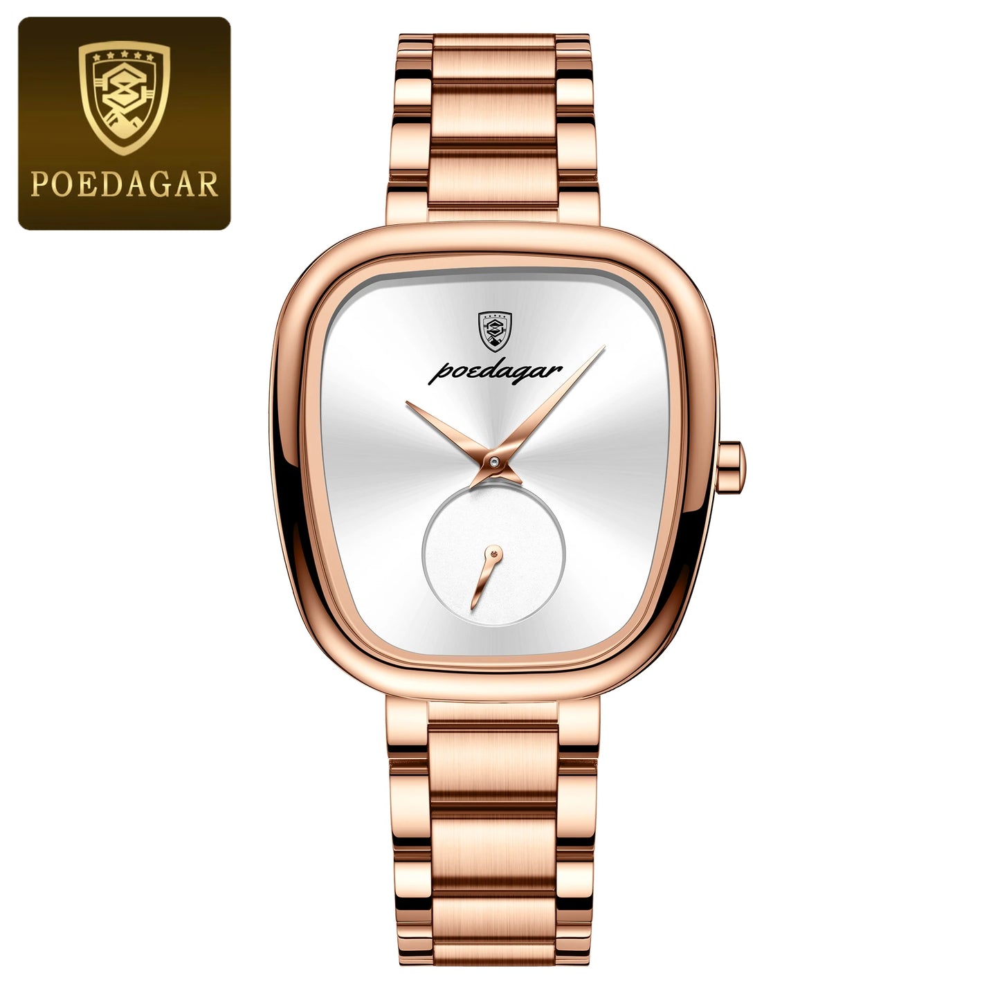 POEDAGAR Luxusuhr für Damen, wasserdicht, Edelstahl, Quarz, Damenuhr, hochwertige Damenuhr, elegante Damenuhr
