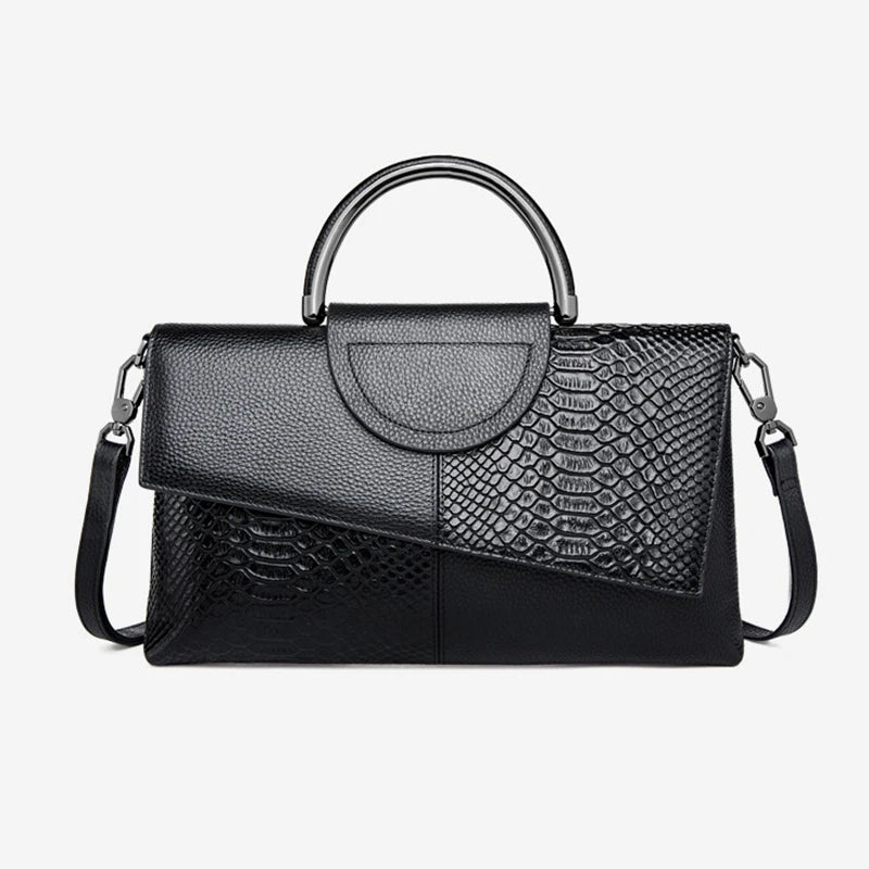 PU-Kunstleder Damen Schulter Umhängetasche Mode Lässig Abendessen Hochzeit Alligator Muster Klappe Handtasche und Geldbörse
