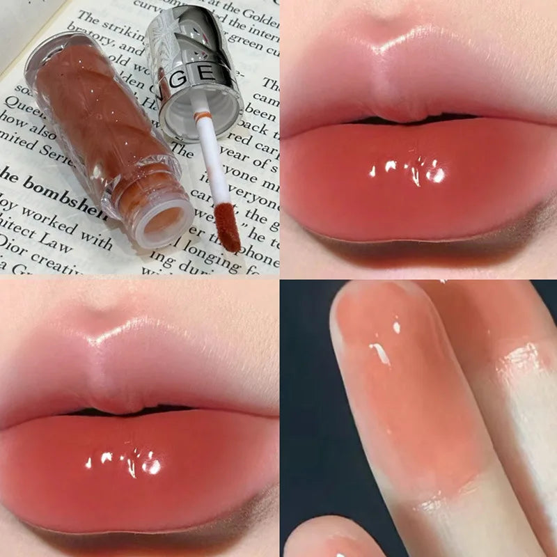 3 Colors Jelly Plump Lip Glaze Moisturizing Mirror Water Light Lipstick Waterproof Non-stick Lip Gloss Women Sexy Lips Makeup