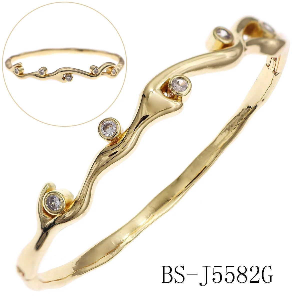 Kupfer mit Zirkonium Öffnung weiblich einfach trendiges Armband Damen Edelstahl Schmuck Luxus
