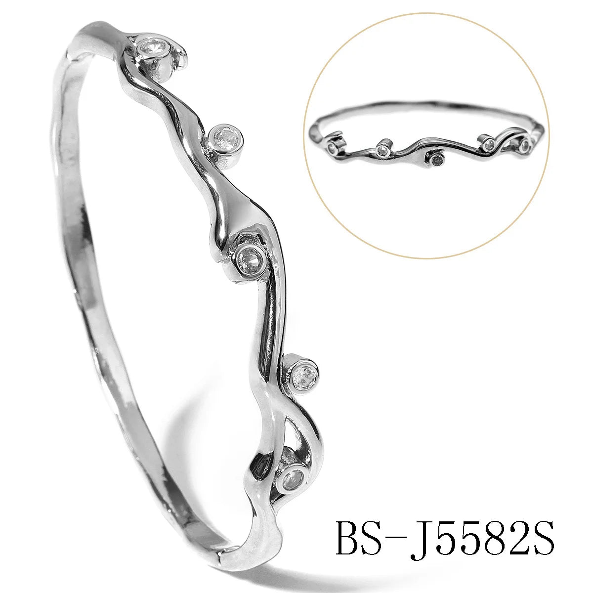 Kupfer mit Zirkonium Öffnung weiblich einfach trendiges Armband Damen Edelstahl Schmuck Luxus