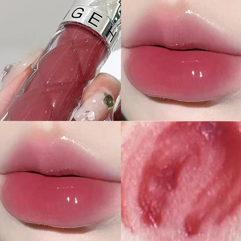 3 Colors Jelly Plump Lip Glaze Moisturizing Mirror Water Light Lipstick Waterproof Non-stick Lip Gloss Women Sexy Lips Makeup