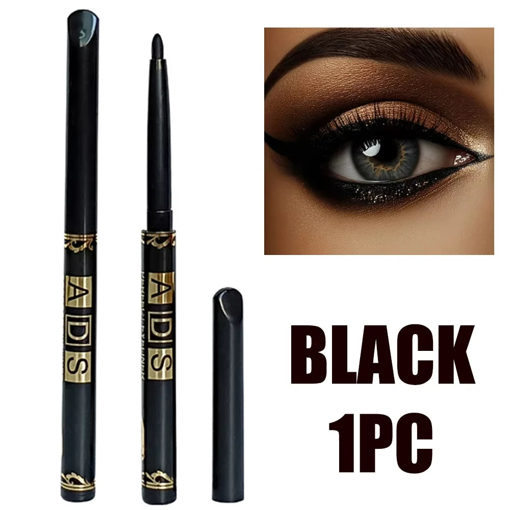 3Pcs Waterproof & Sweat-Proof Black Eyeliner Pencil Combined Lasting Smudge-Proof Bold Eye Makeup Easy Glide Formula for Perfe