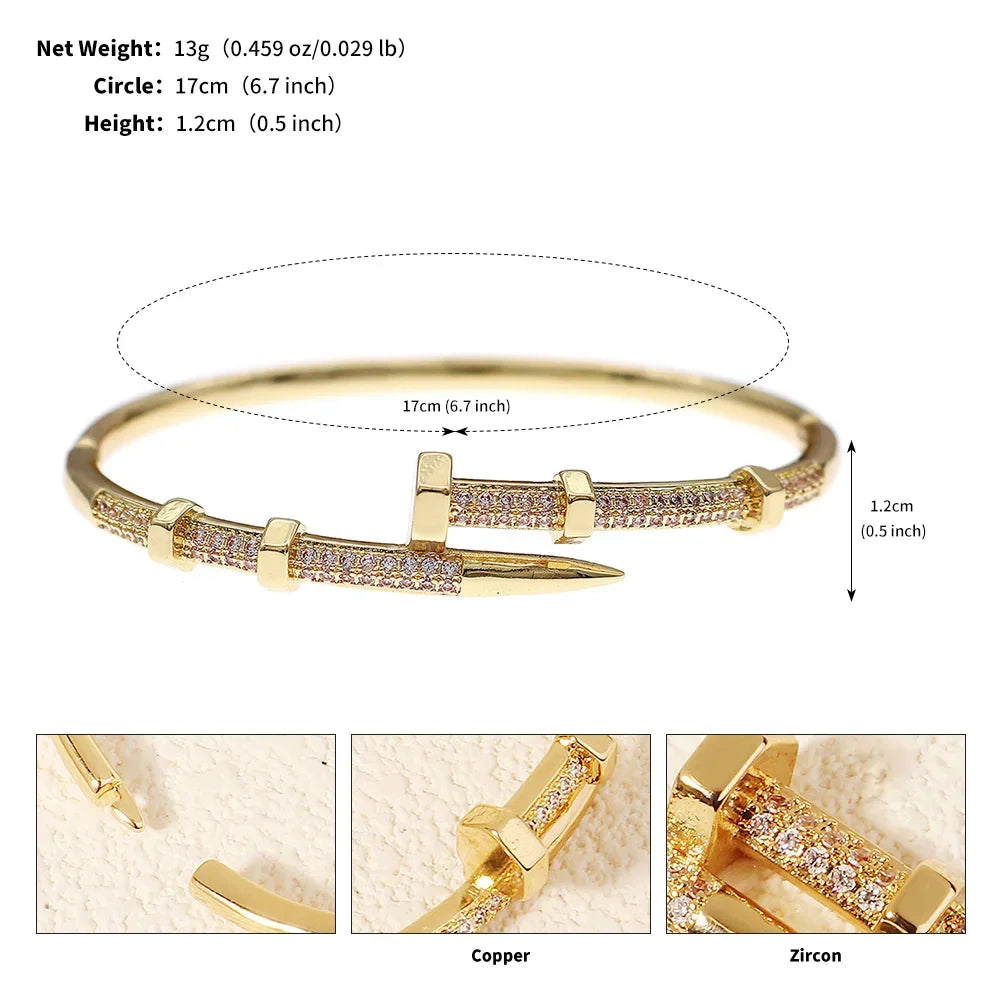 Trendy Bracelet Zircon Screw Bracelet For Women