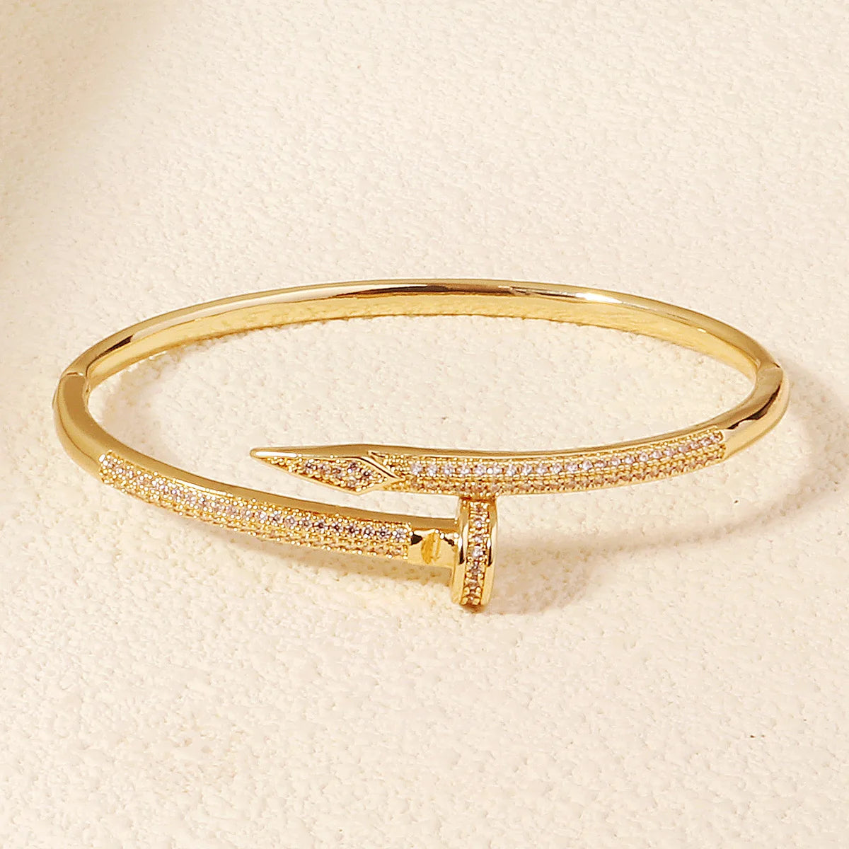 Kupfer mit Zirkonium Öffnung weiblich einfach trendiges Armband Damen Edelstahl Schmuck Luxus