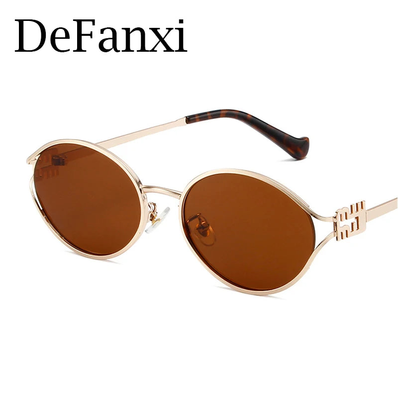 Fashion Small Sunglasses Brand Designer Metal Woman Prescription Optical Frame Eyeglasses UV Protection Man Shades Oculos De Sol