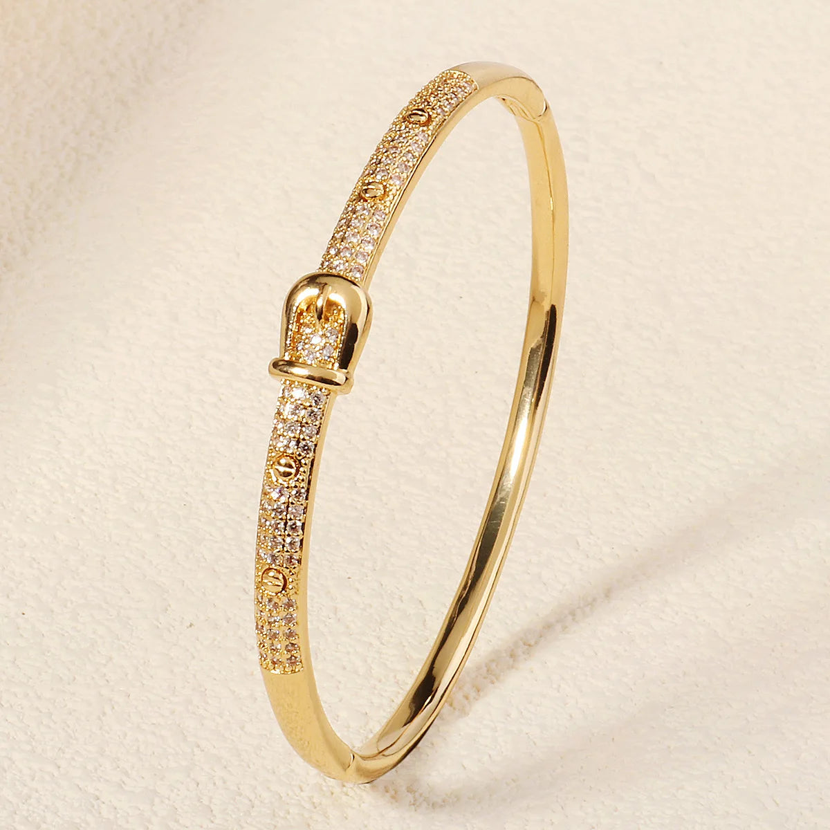 Kupfer mit Zirkonium Öffnung weiblich einfach trendiges Armband Damen Edelstahl Schmuck Luxus