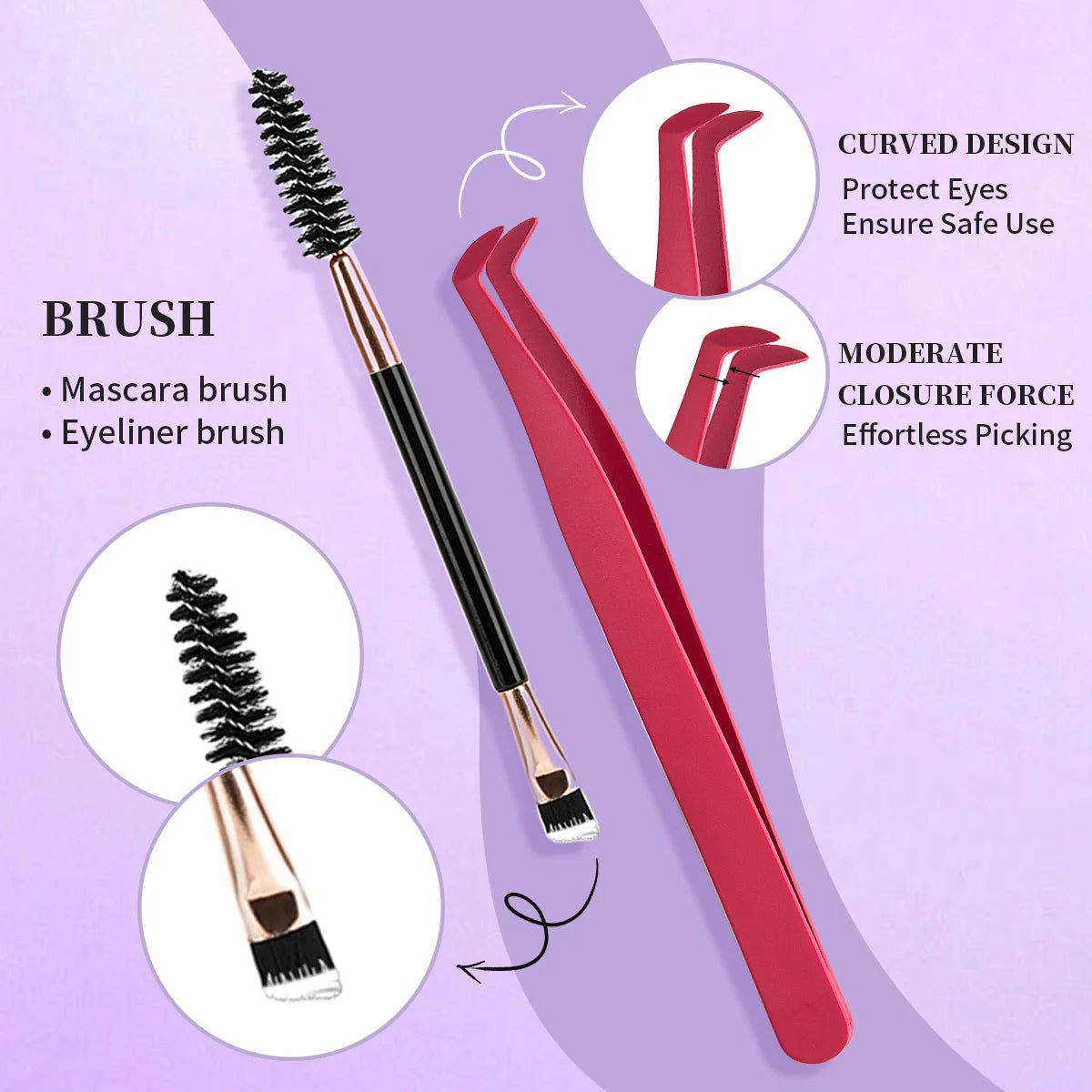 DIY Wimpernverlängerung Mix Styles Individuelle Wimpernbüschel mit Bond&Seal Remover Pinzette Wimpernbürste Augen Make-Up-Tool