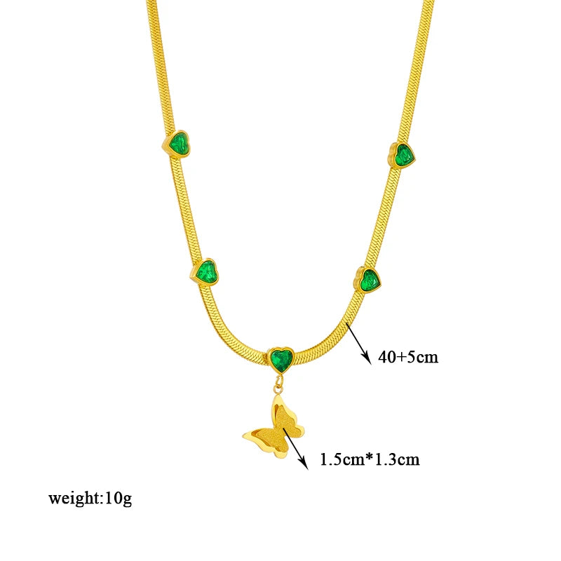 DIEYURO 316L Edelstahl Schmetterling Mond Schloss Blau Augen Anhänger Halskette Für Frauen Neue Multilayer Halsband Kette Schmuck Geschenke