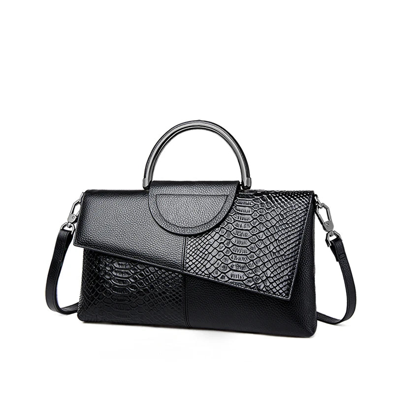 PU-Kunstleder Damen Schulter Umhängetasche Mode Lässig Abendessen Hochzeit Alligator Muster Klappe Handtasche und Geldbörse
