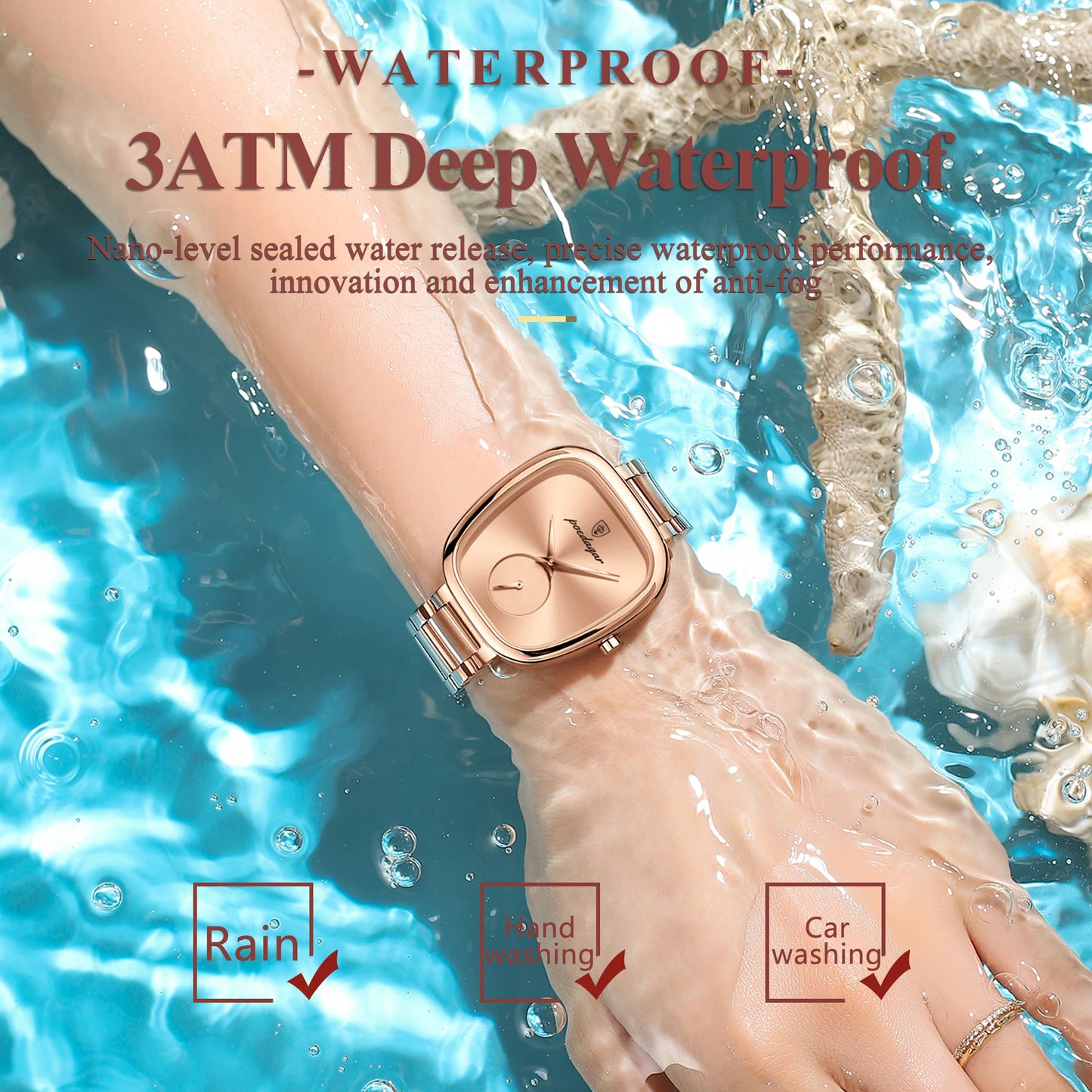POEDAGAR Luxusuhr für Damen, wasserdicht, Edelstahl, Quarz, Damenuhr, hochwertige Damenuhr, elegante Damenuhr
