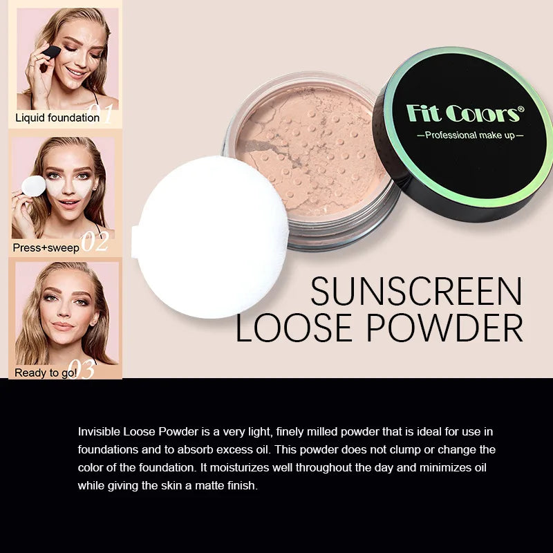 Fit Colors Concealer Smoothing Powder Wasserfester, schweißresistenter und ölbeständiger Make-up-Puder Setting Powder