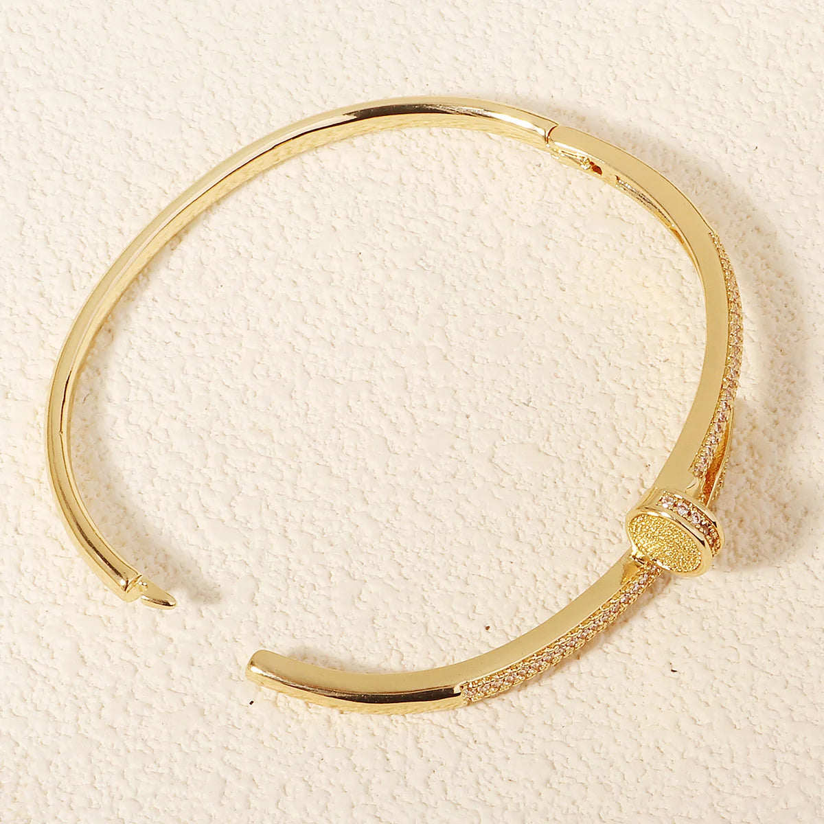 Kupfer mit Zirkonium Öffnung weiblich einfach trendiges Armband Damen Edelstahl Schmuck Luxus