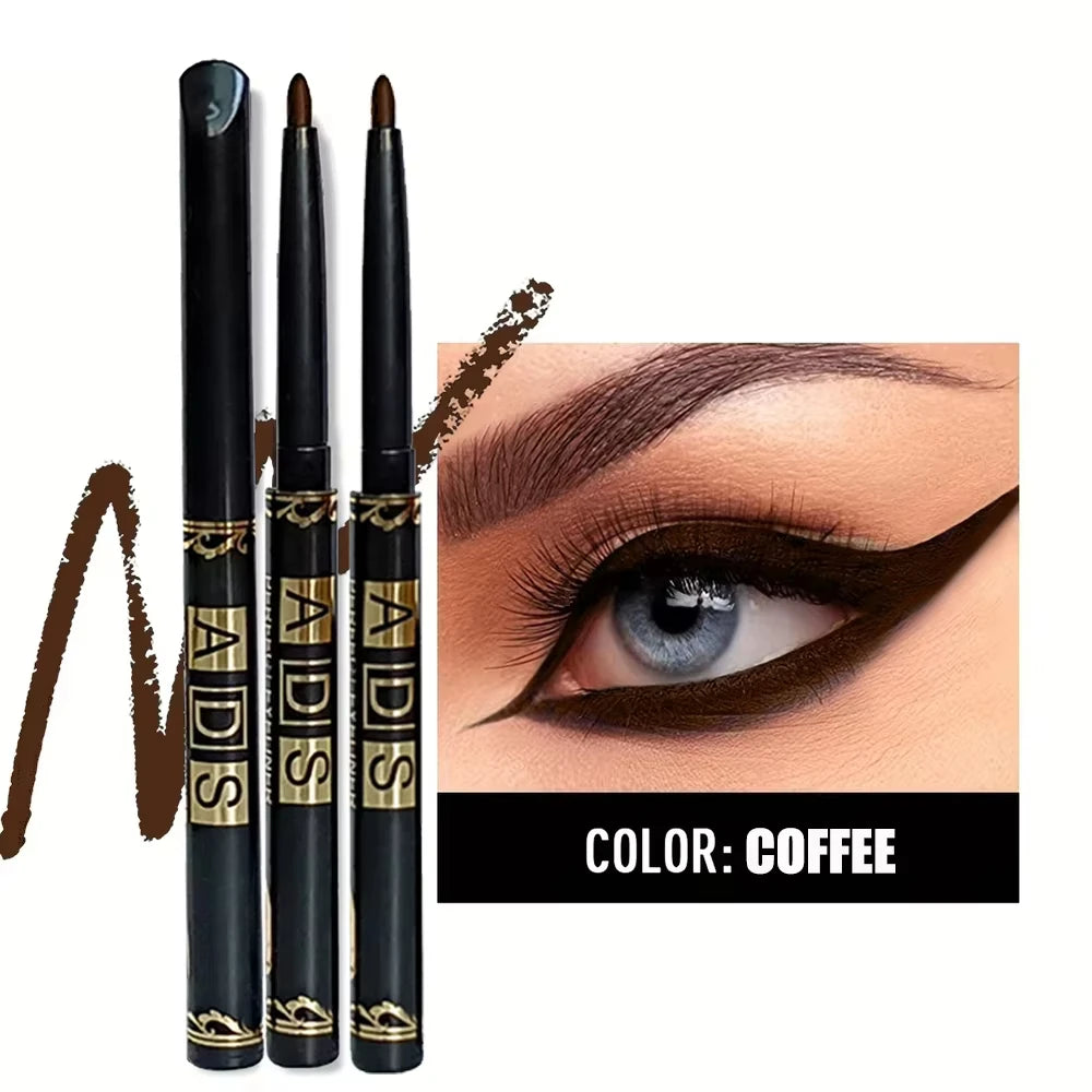3Pcs Waterproof & Sweat-Proof Black Eyeliner Pencil Combined Lasting Smudge-Proof Bold Eye Makeup Easy Glide Formula for Perfe