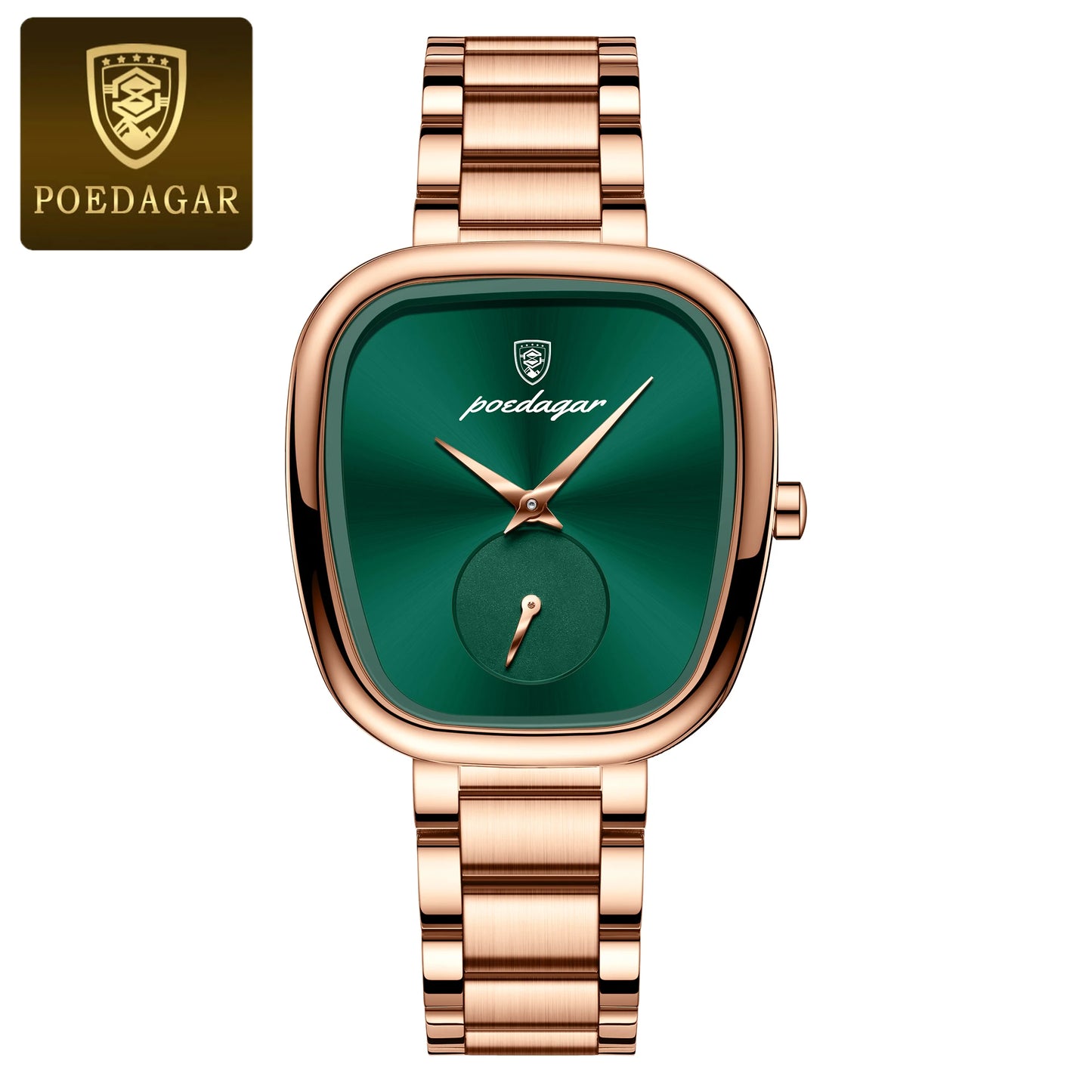POEDAGAR Luxusuhr für Damen, wasserdicht, Edelstahl, Quarz, Damenuhr, hochwertige Damenuhr, elegante Damenuhr