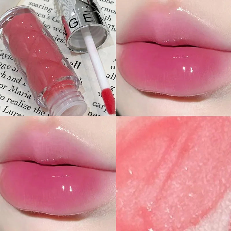 3 Colors Jelly Plump Lip Glaze Moisturizing Mirror Water Light Lipstick Waterproof Non-stick Lip Gloss Women Sexy Lips Makeup