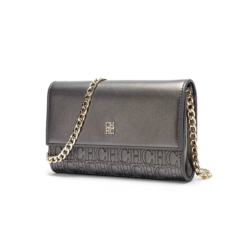 CHCH Damen Umhängetasche Neue magnetische Flip-Kettentasche Braun Kleine quadratische Tasche Geldbörse