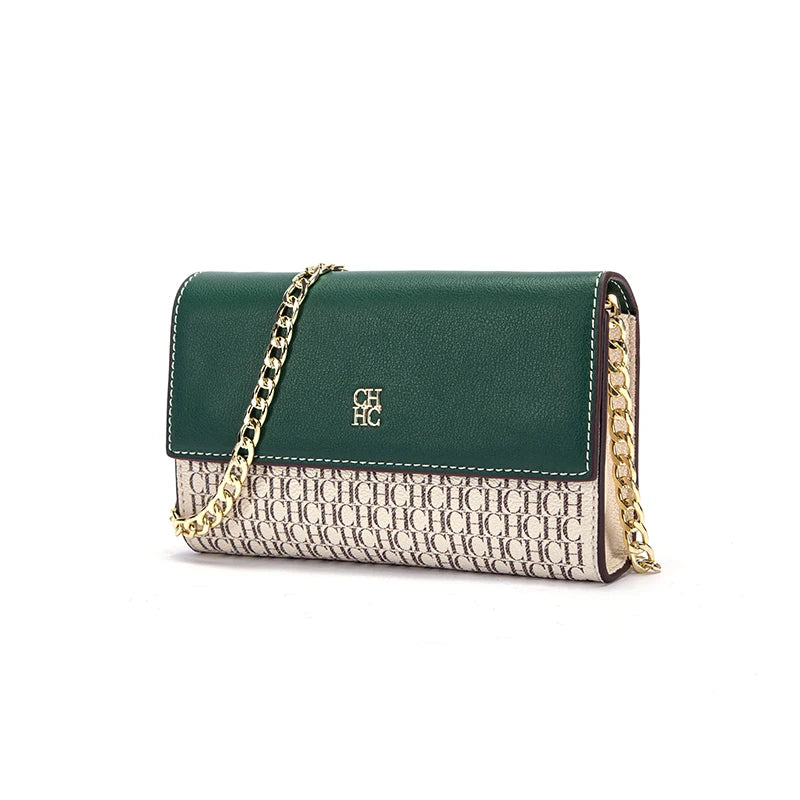 CHCH Damen Umhängetasche Neue magnetische Flip-Kettentasche Braun Kleine quadratische Tasche Geldbörse