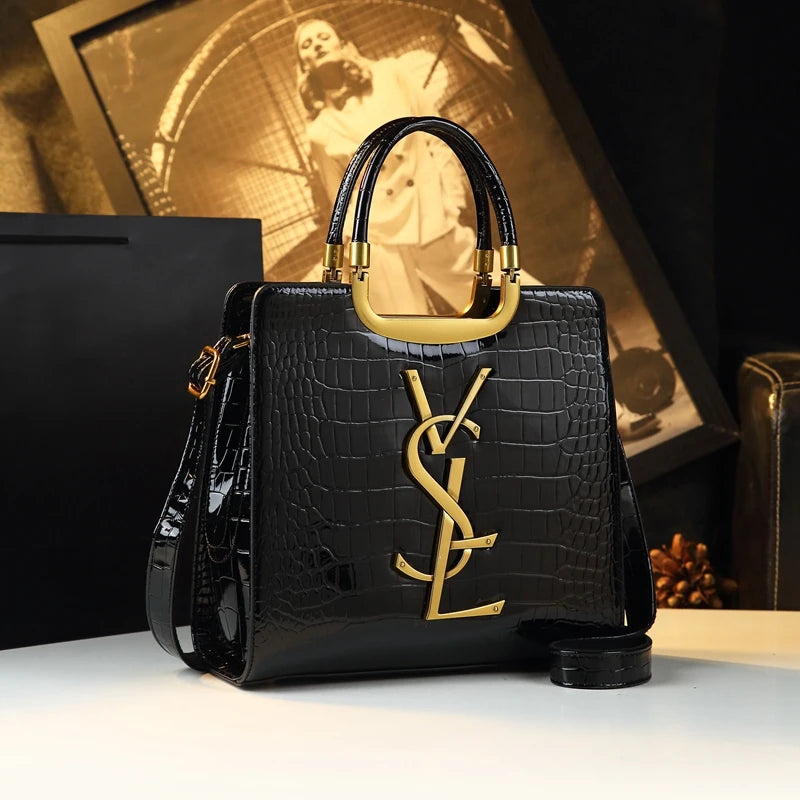 Hochwertige leichte Luxushandtasche 2024 neue Herbst- und Wintermode-Einkaufstasche Damen-Umhängetasche mit Krokodilprint