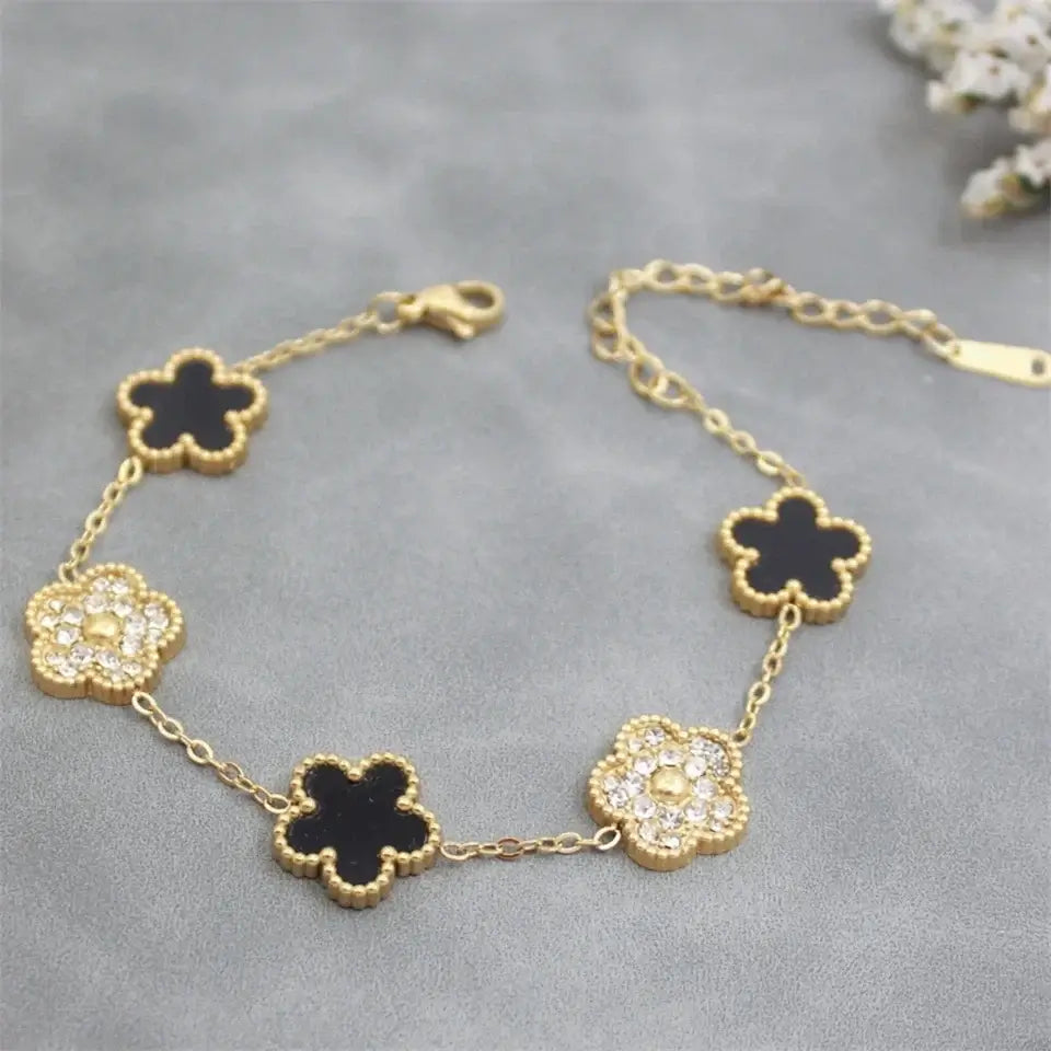 18k Gold Plated Flower Bracelet
