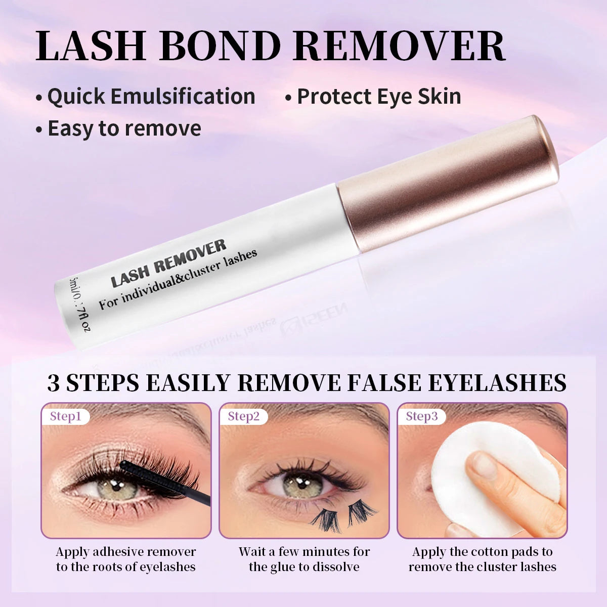 DIY Wimpernverlängerung Mix Styles Individuelle Wimpernbüschel mit Bond&Seal Remover Pinzette Wimpernbürste Augen Make-Up-Tool