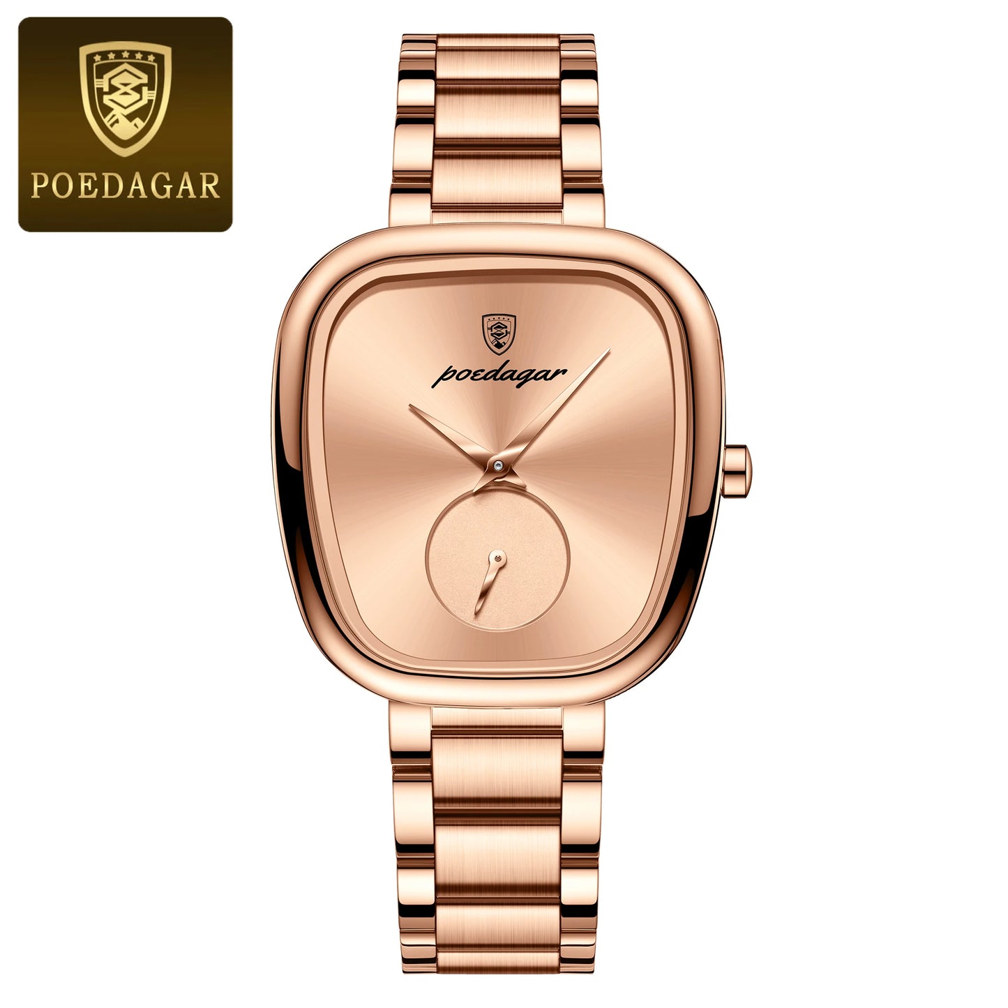 POEDAGAR Luxusuhr für Damen, wasserdicht, Edelstahl, Quarz, Damenuhr, hochwertige Damenuhr, elegante Damenuhr
