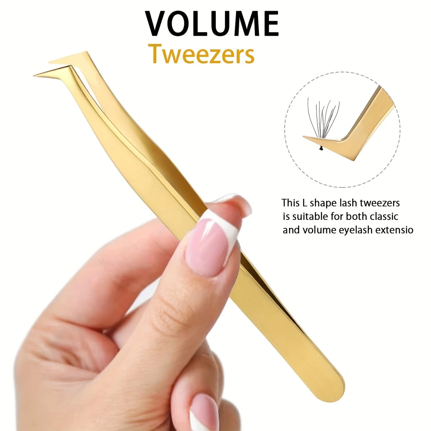 High Precision Lash Tweezers Set - Includes 3 Stainless Steel Eyelash Tweezers