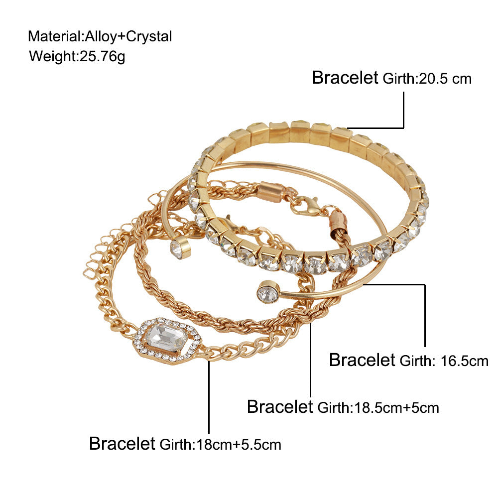 Crystal Bracelet Set Bohemian Design For Women