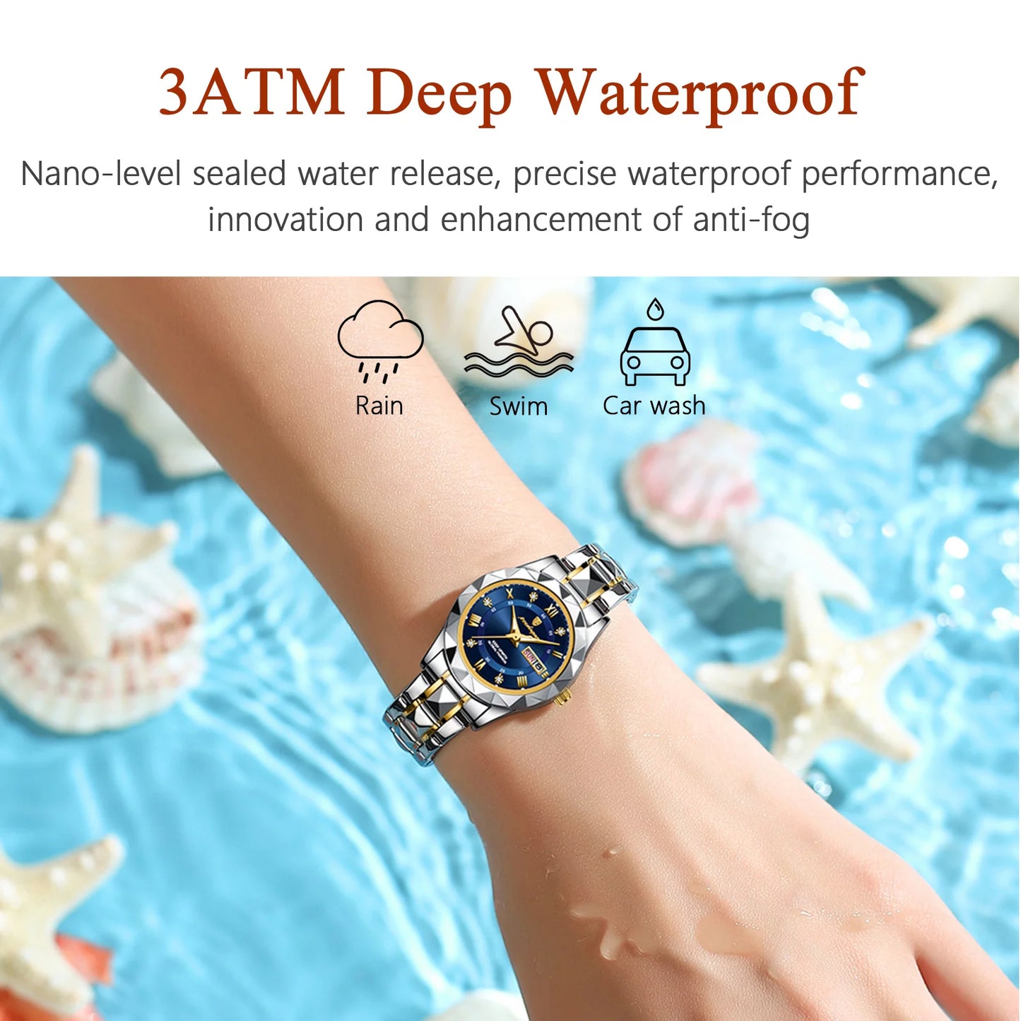 POEDAGAR Luxus Damen Kleid Uhr Leuchtende Wasserdichte Woche Datum Frau Armbanduhr Edelstahl Frauen Quarz Uhren reloj + box