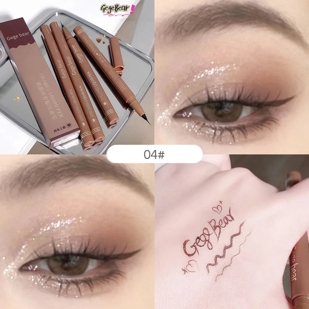Gege Bear Flüssiger Eyeliner-Stift, wasserfest, wischfest, schnelles und präzises Make-up, trocknet schnell und gleichmäßig