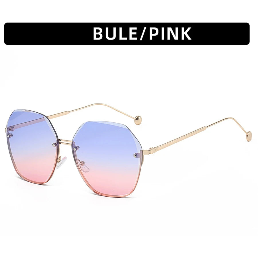 Markendesign 2024 Mode Neue polygonale Metall-Sonnenbrille Retro Damenbrille Klassischer Trend Luxus Fahrreisebrille