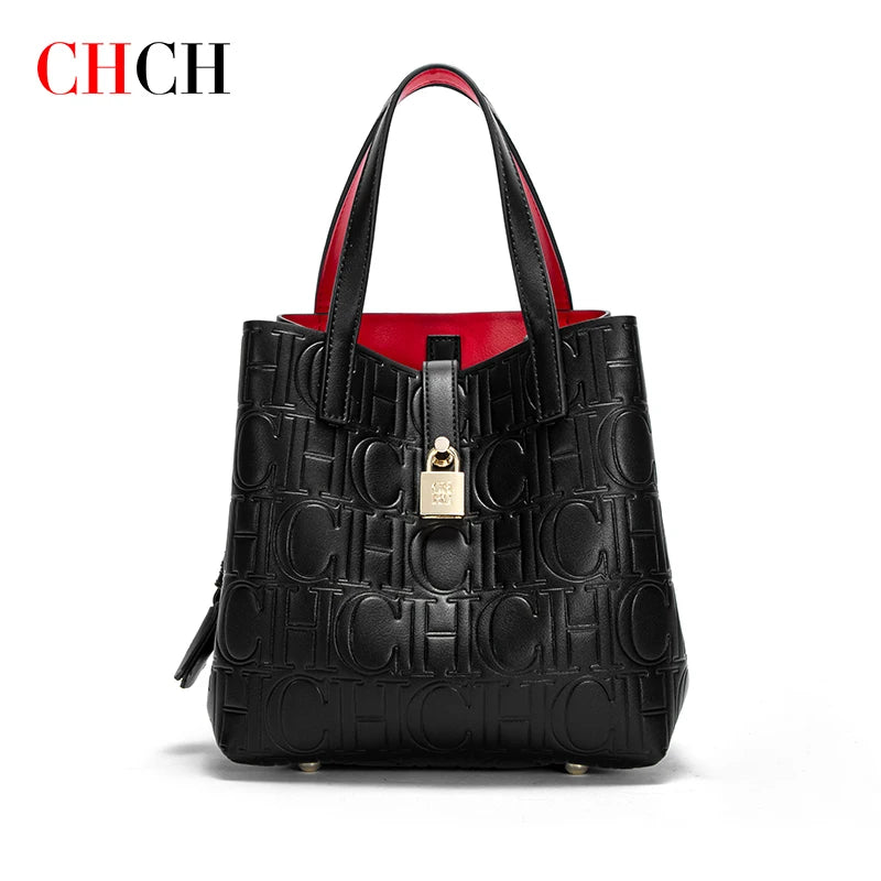 CHCH Damen-Einkaufstasche, neue, geprägte Handtasche aus Stahl mit Duttmotiv für Mütter