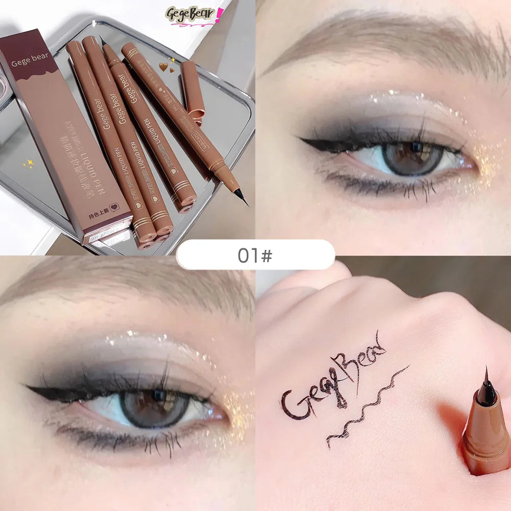 Gege Bear Flüssiger Eyeliner-Stift, wasserfest, wischfest, schnelles und präzises Make-up, trocknet schnell und gleichmäßig