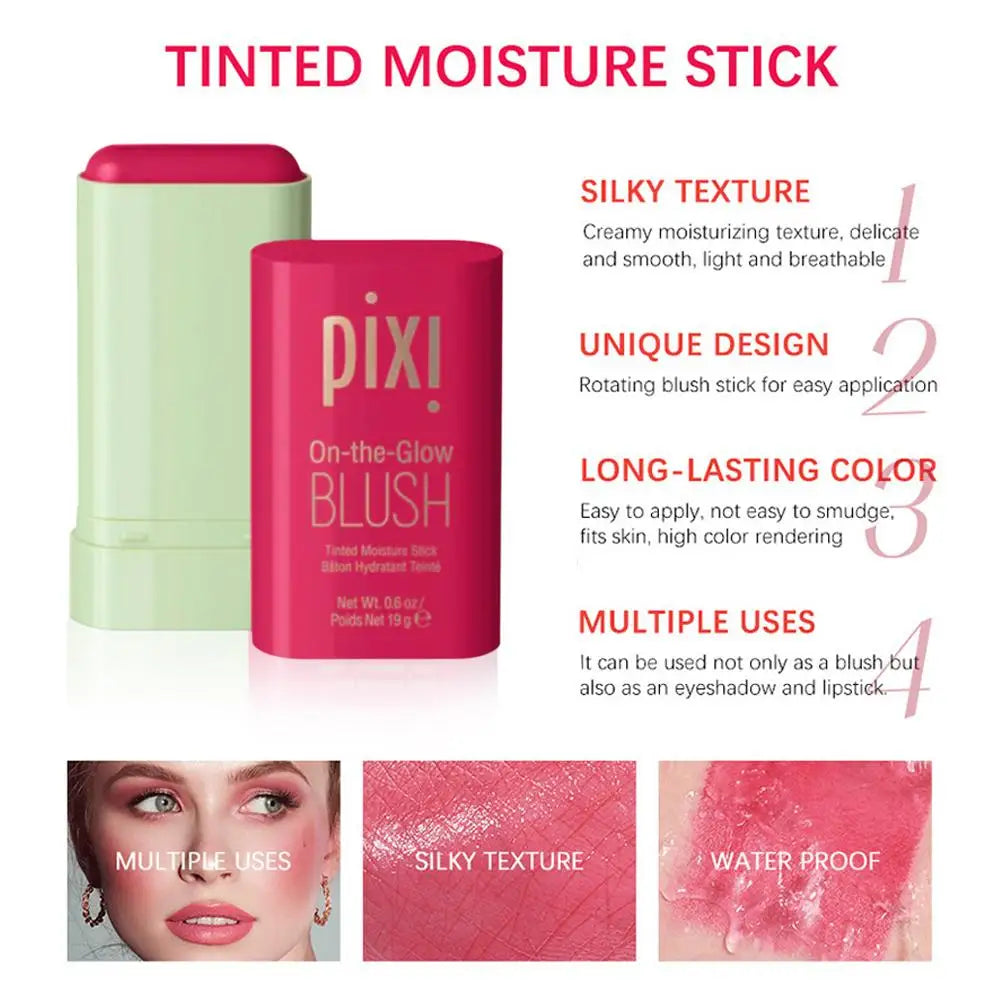 Pixi Rouge Stick 3 in 1 Easy Color Rouge Creme Wange Augen Lippe getönt Wasserfest Feuchtigkeitsspendend Gesichtskonturierung Schatten Rouge