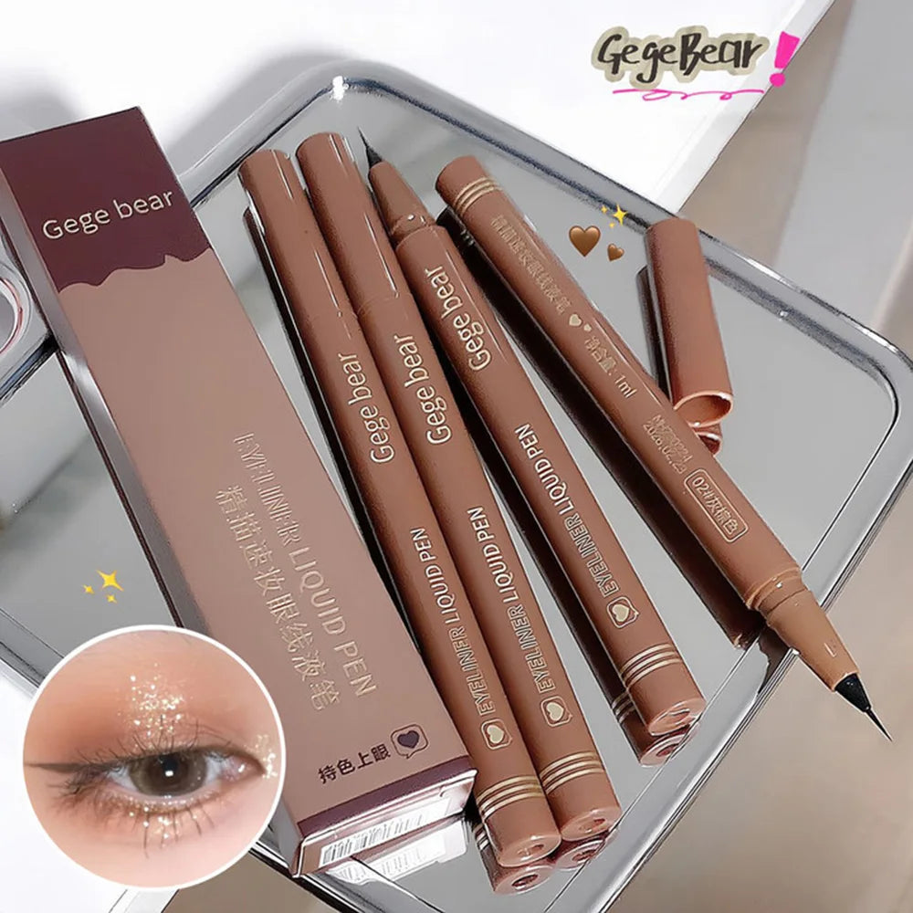 Gege Bear Flüssiger Eyeliner-Stift, wasserfest, wischfest, schnelles und präzises Make-up, trocknet schnell und gleichmäßig