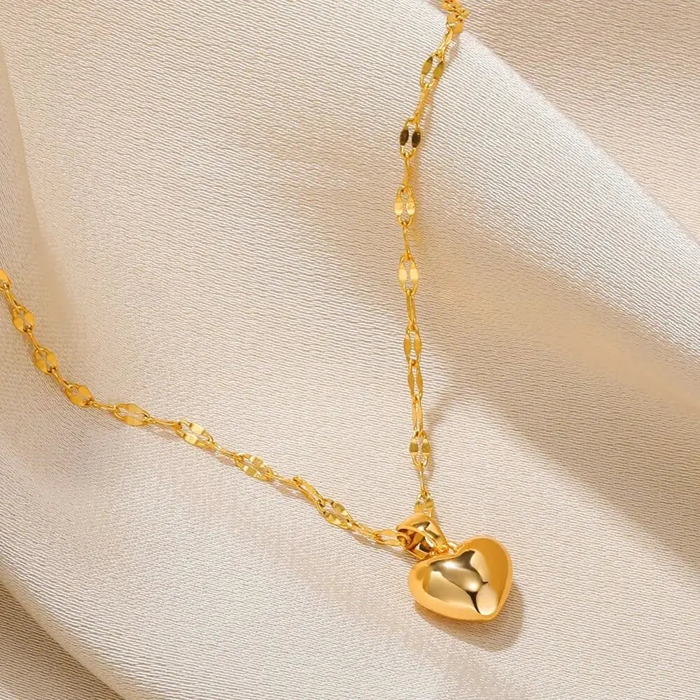 Edelstahl Liebe Herz Halskette Für Frauen 2025 Neue Trendy Lip Kette Einfache Anhänger Halskette Schmuck Geschenk Großhändler