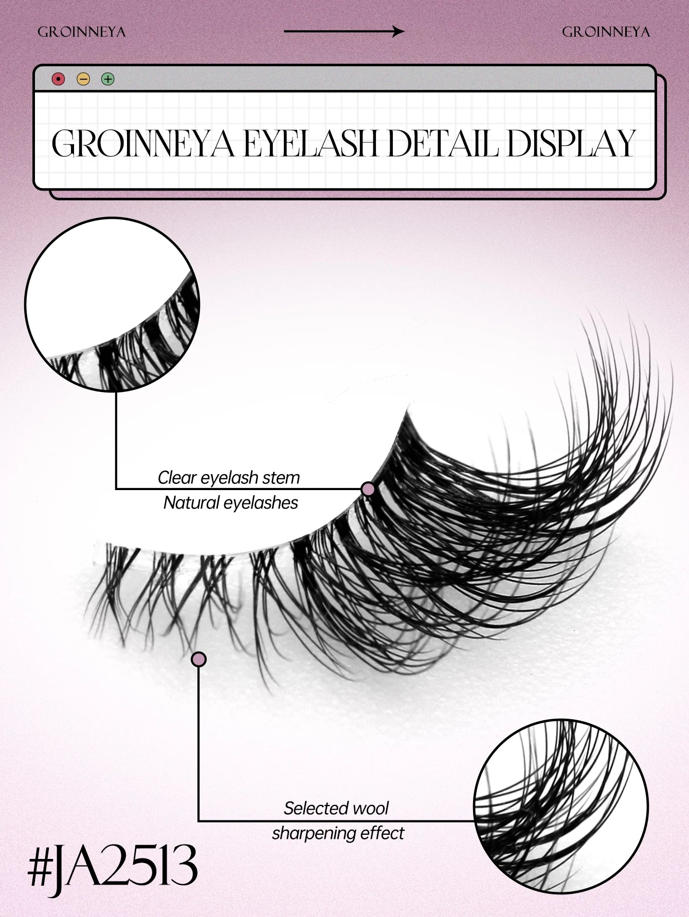 GROINNEYA Halbwimpern, Halbwimpern, weich, natürlich, durchsichtig, Bandwimpern, natürlicher Look, Kunstnerz, wispy Nerzwimpern, Verlängerung, Make-up