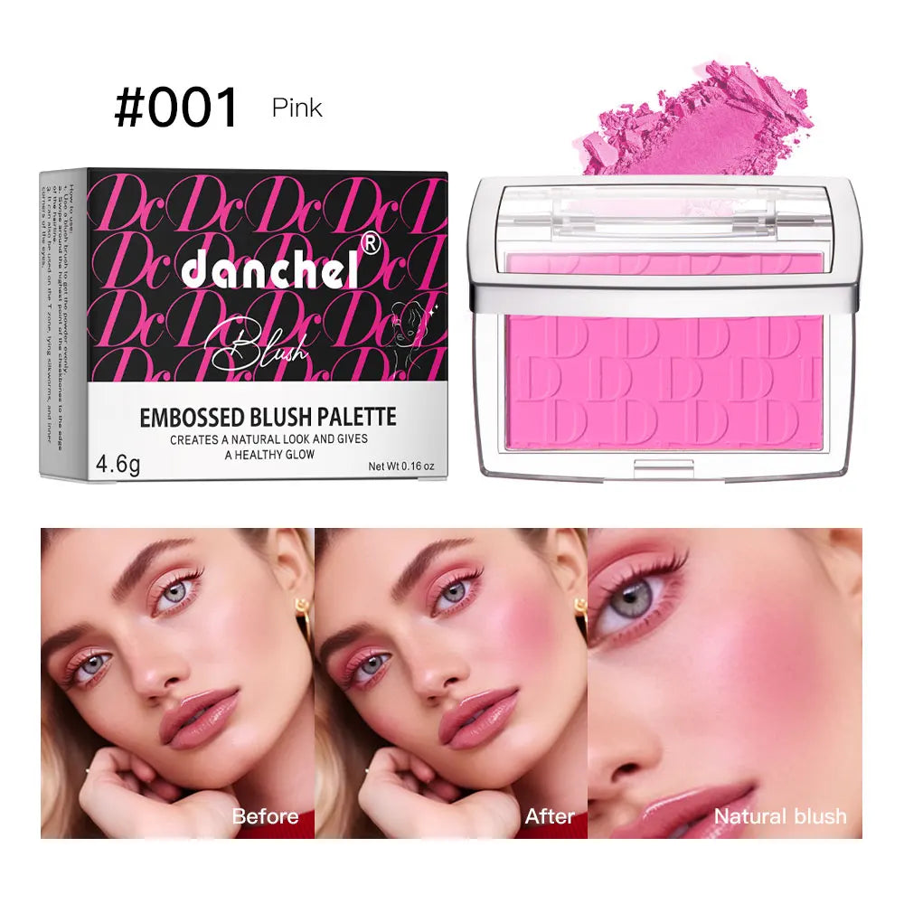 Gesichtsrouge, matt, natürlicher Wangenton, erhellt das Gesicht, rosarot, Gesichtskonturierung, Kosmetik, Rougepuder, weiches Make-up für Frauen