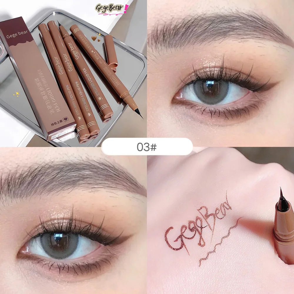 Gege Bear Flüssiger Eyeliner-Stift, wasserfest, wischfest, schnelles und präzises Make-up, trocknet schnell und gleichmäßig