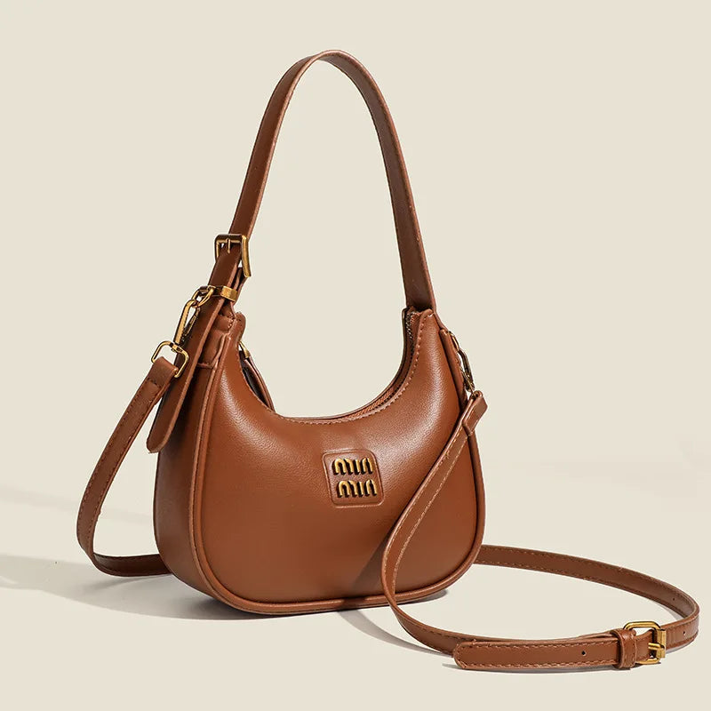 2024 stylische Tasche Damen schlichte Mode Knödeltasche High Sense Retro einfach passende Schulter Messenger Bag