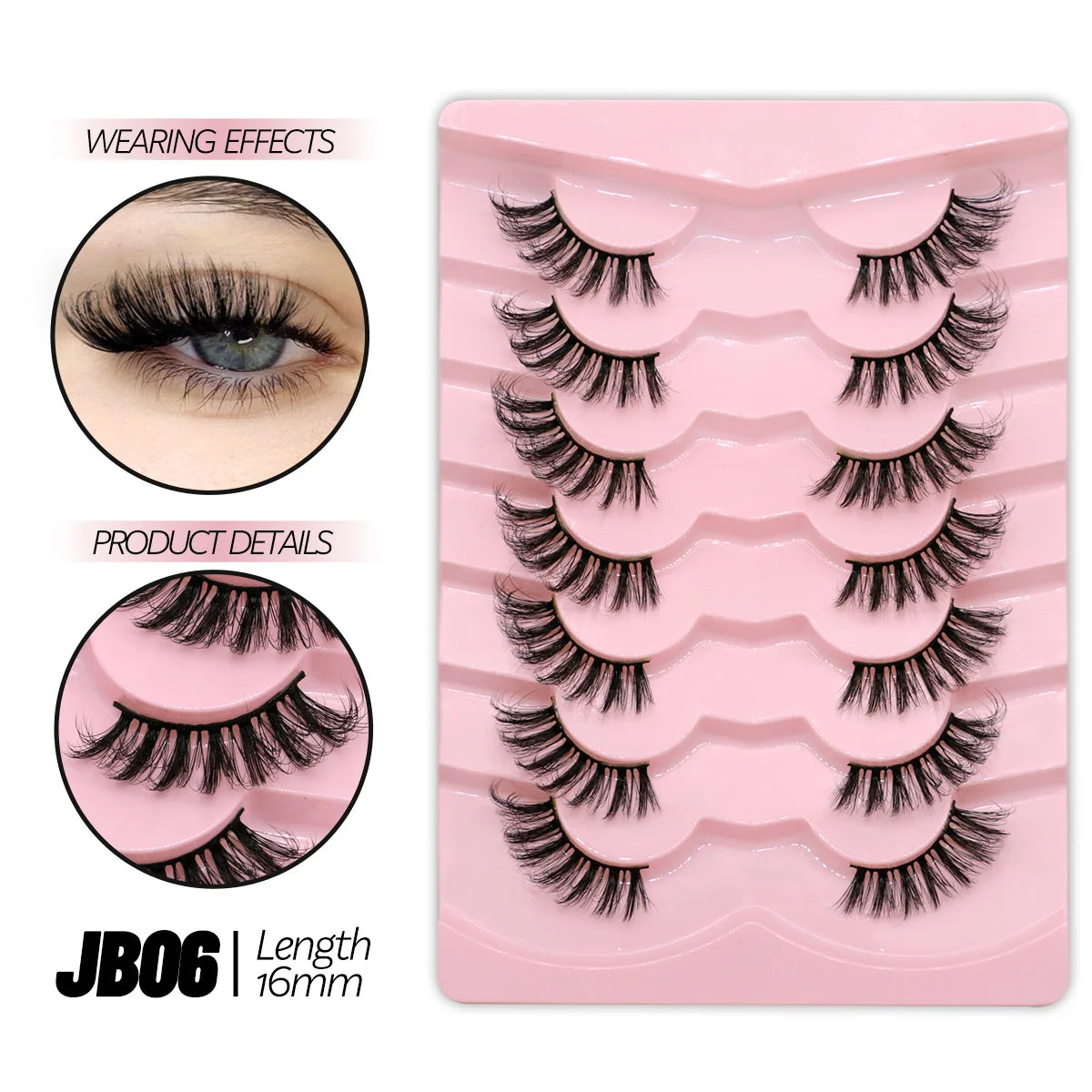 GROINNEYA Halbwimpern, Halbwimpern, weich, natürlich, durchsichtig, Bandwimpern, natürlicher Look, Kunstnerz, wispy Nerzwimpern, Verlängerung, Make-up