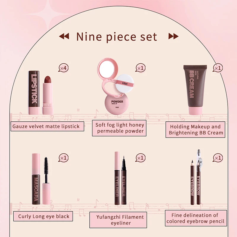 HiVi Makeup Geschenkbox Puderkleber Record Limited Lippenstift Puder Makeup Geschenkbox-Set Valentinstagsgeschenk für Ihre Frau