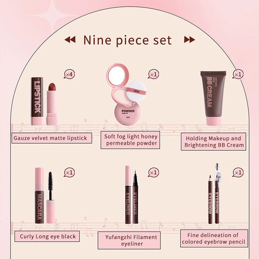 HiVi Makeup Geschenkbox Puderkleber Record Limited Lippenstift Puder Makeup Geschenkbox-Set Valentinstagsgeschenk für Ihre Frau