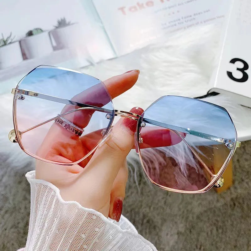 Markendesign 2024 Mode Neue polygonale Metall-Sonnenbrille Retro Damenbrille Klassischer Trend Luxus Fahrreisebrille
