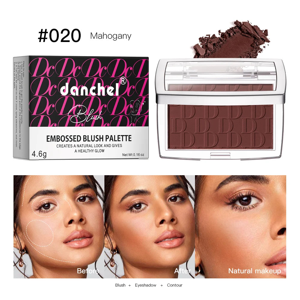 Gesichtsrouge, matt, natürlicher Wangenton, erhellt das Gesicht, rosarot, Gesichtskonturierung, Kosmetik, Rougepuder, weiches Make-up für Frauen